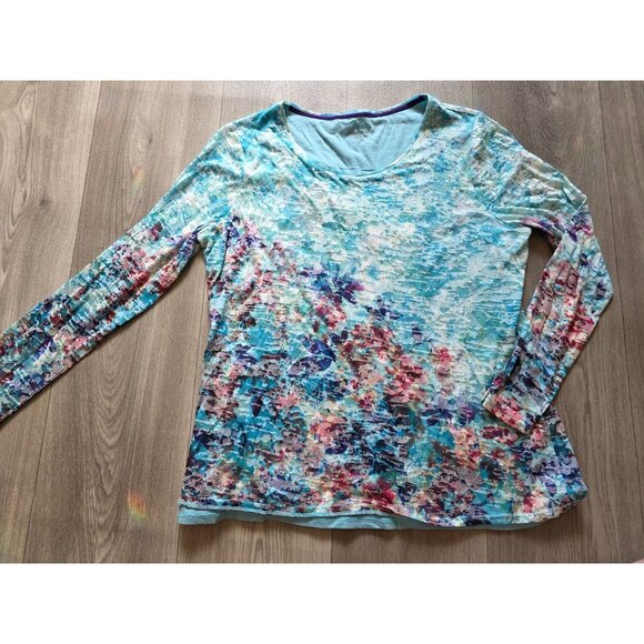 Coldwater Creek Womens Long Sleeve Abstract Print Top L Size - Picture 4 of 7